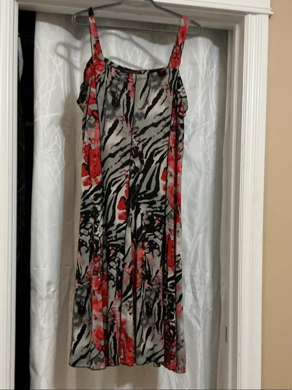 Red Floral & Black Zebra Maxi Dress - Sleeveless Casual Maxi